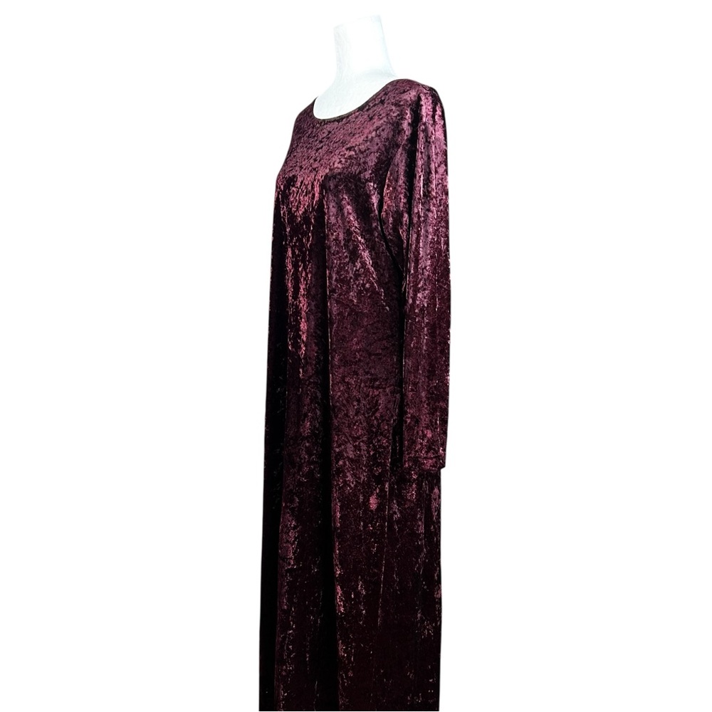 Vintage Crushed Velvet Maxi Dress 12/14 Whimsigoth Dark Romantic Gothic - Picture 5 of 10